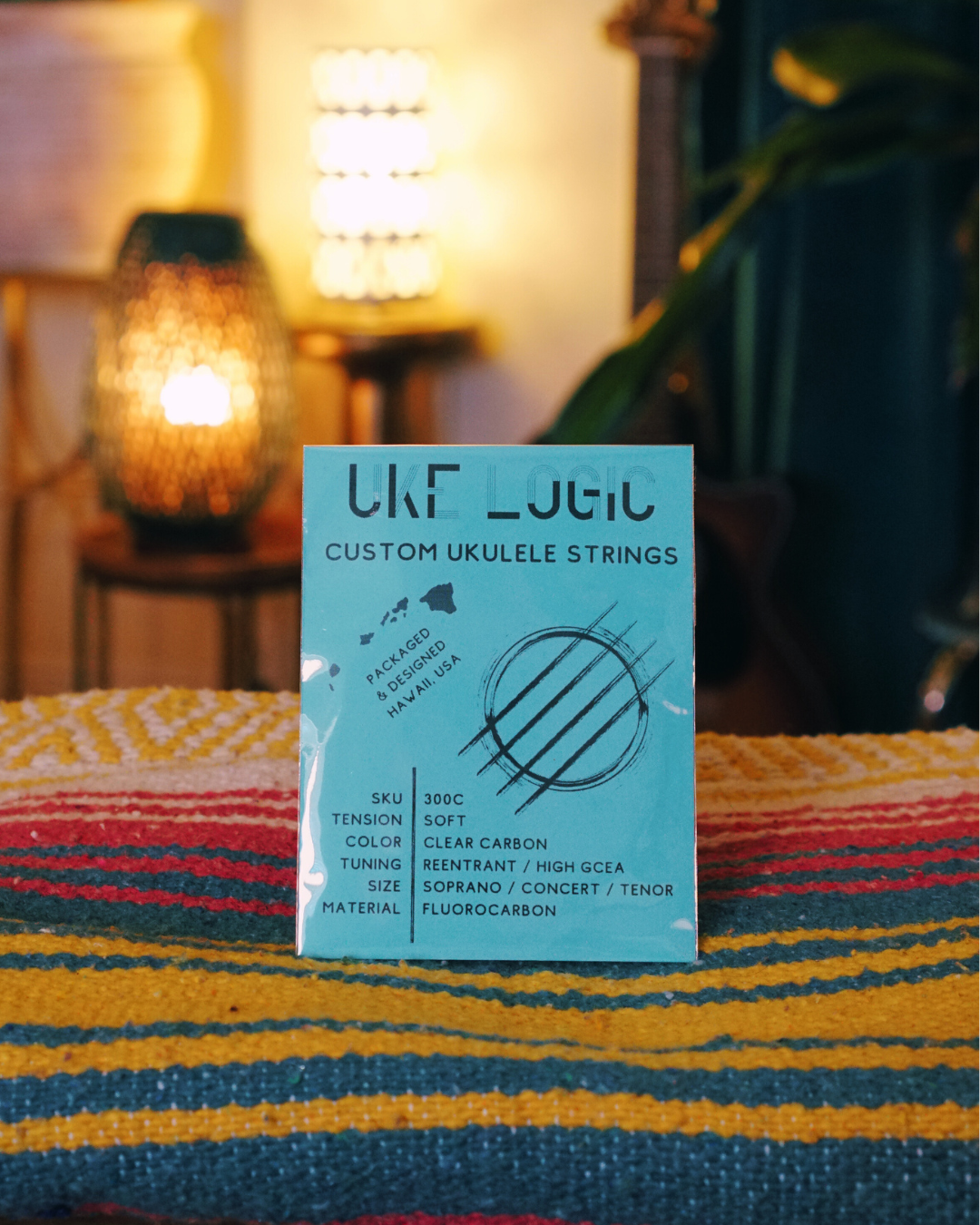 Uke Logic Custom Ukulele Strings – Soft Tension | High G | Clear Carbon | Soprano, Concert, Tenor