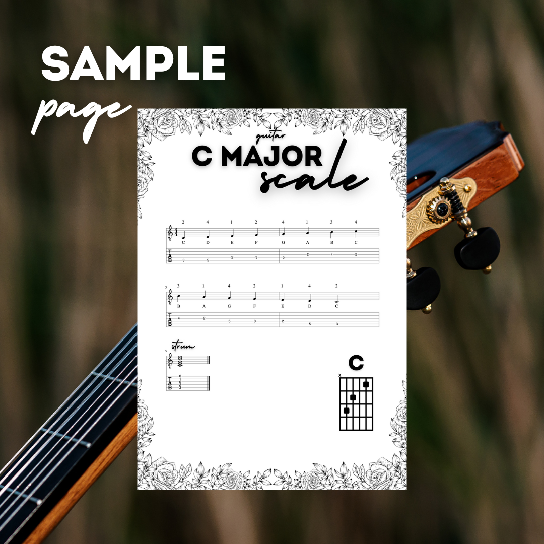 All Major Scales for Guitar PDF Instant Download