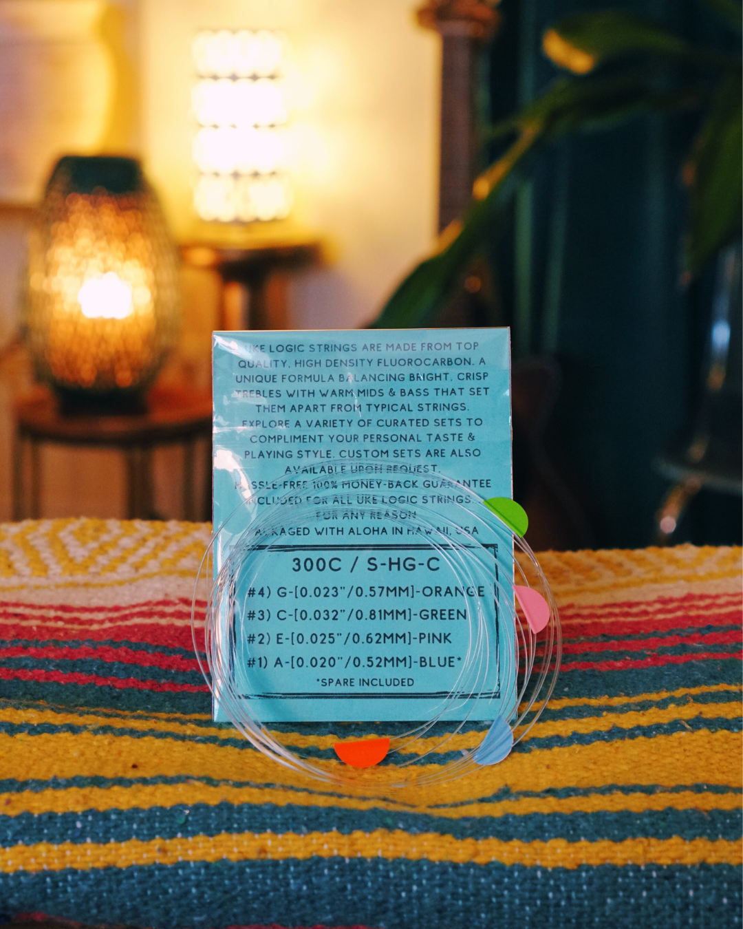 Uke Logic Custom Ukulele Strings – Soft Tension | High G | Clear Carbon | Soprano, Concert, Tenor