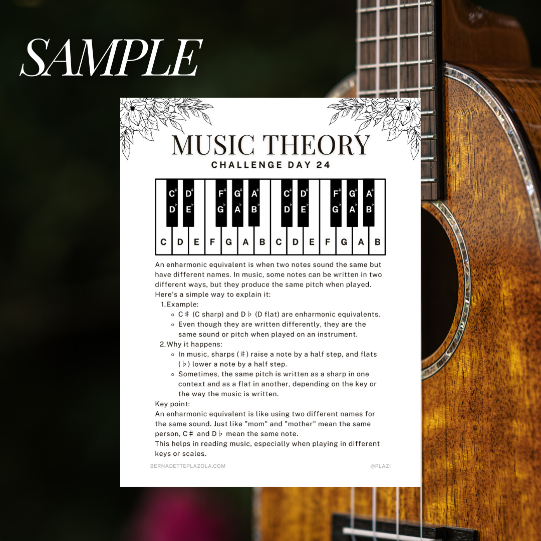 30 Day Music Theory Challenge Printable PDF