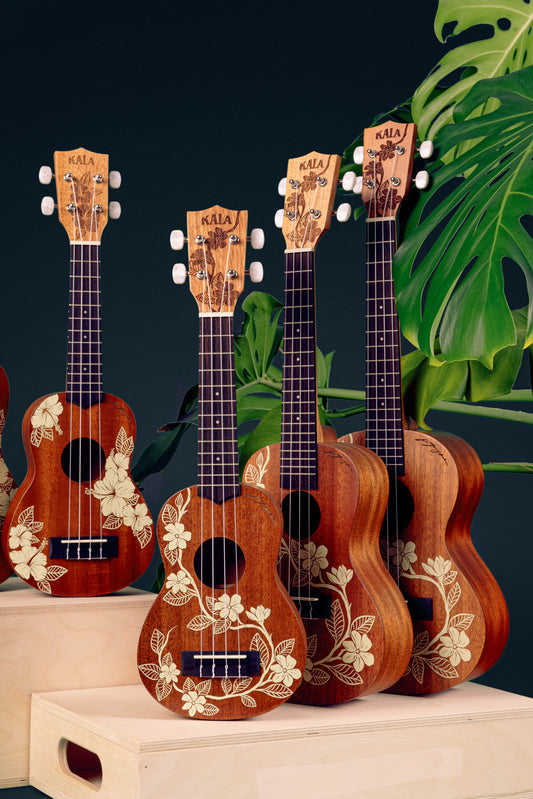 Hibiscus and Gardenia Kala Ukulele w/Gig Bag - Voyage Collection