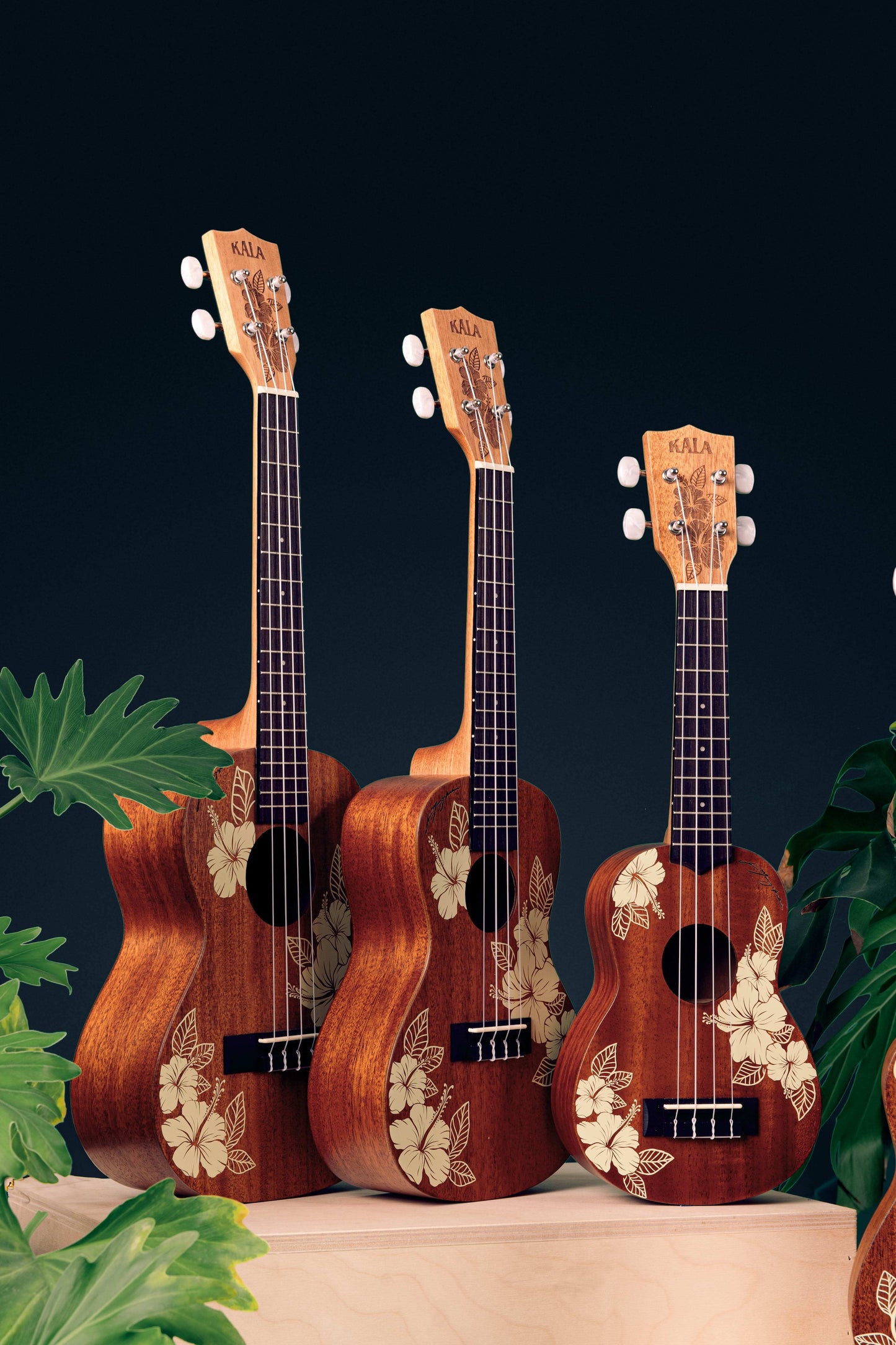 Hibiscus and Gardenia Kala Ukulele w/Gig Bag - Voyage Collection